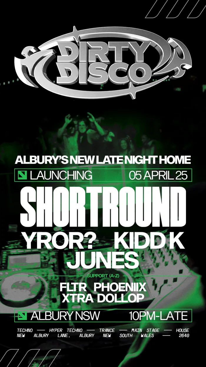 Dirty Disco 001 launch flyer